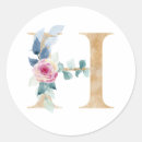 Search for letter h monogram stickers Gold