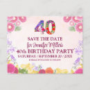 Search for 40th birthday save the date postcards For her