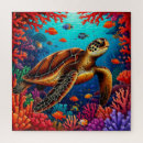 Search for sea turtles puzzles Coral reef