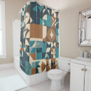 Search for teal and brown bathroom accessories Geometric