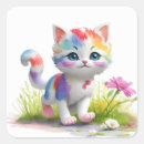 Search for watercolor cat stickers Flower