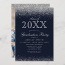 Search for silver and blue graduation invitations Typography