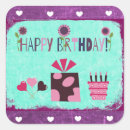Search for happy birthday cake stickers Purple