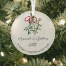 Search for mistletoe christmas tree decorations Elegant script typography