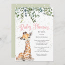 Search for pink giraffe baby shower invitations Watercolor