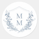 Search for crest wedding stickers Dusty blue