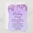 Search for purple glitter birthday invitations Unique