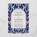 Search for blue and rose gold wedding invitations Navy