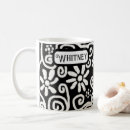 Search for black white floral print pattern mugs Flower