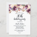 Search for purple 30th birthday invitations Watercolor
