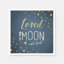 Search for moon and stars napkins Gold