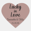 Search for lucky in love wedding stickers Ticket