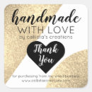 Search for black and gold product labels Handmade with love