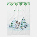 Search for christmas cat tea towels Snowman