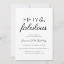 Search for fifty and fabulous birthday invitations Fun modern script
