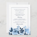 Search for modern watercolor floral wedding invitations Dusty blue