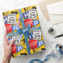 Search for traffic sign wrapping paper Birthday