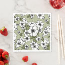 Search for black and white floral napkins Anemone
