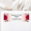 Search for red floral return address labels Watercolor