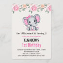 Search for baby elephant birthday invitations Floral