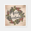 Search for vintage christmas paper napkins Wreath