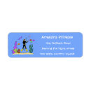 Search for dive return address labels Scuba diver