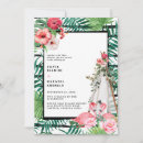 Search for tropical flamingo wedding invitations Palm leaves