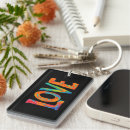 Search for love word key rings Colourful