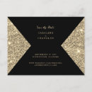 Search for glitter save the date postcards Black