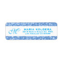 Search for blue glitter return address labels Simple