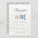 Search for nautical boy 1st birthday invitations Blue