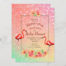Search for tropical flowers baby shower invitations Pink