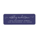Search for navy blue return address labels Modern typography