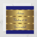 Search for royal blue gold 50th birthday invitations Elegant birthday party