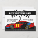 Search for red car birthday invitations Red and black