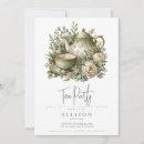 Search for tea shower invitations Sage green
