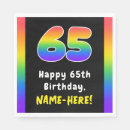 Search for 65th birthday napkins 65 years old