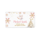 Search for gold snowflake return address labels Baby shower