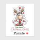 Search for funny reindeer stickers Red and green