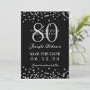 Search for save the date 80th birthday invitations Silver