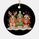 Search for basset hound christmas tree decorations Santa