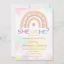 Search for rainbow gender reveal invitations Girl or boy