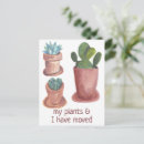 Search for cactus moving announcement cards Potted plant