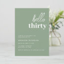 Search for hello thirty invitations Minimalist