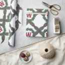 Search for monogram christmas wrapping paper Red