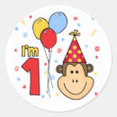 Search for monkey first birthday stickers Jungle