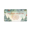 Search for snow scene return address labels Watercolor
