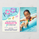 Search for girl summer birthday invitations Pool party