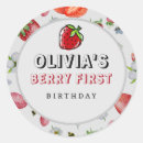 Search for summer fruit stickers Strawberry 1st birthday