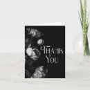 Search for white flower thank you cards Black and white